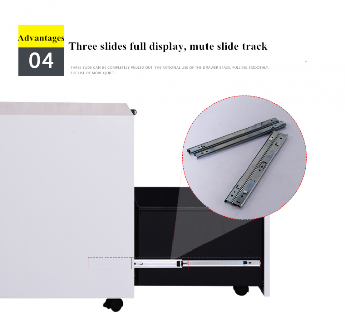 Un casellario mobile di 3 cassetti del nuovo metallo di progettazione dell'ufficio di alta qualità può carte differenti di dimensione di stoccaggio